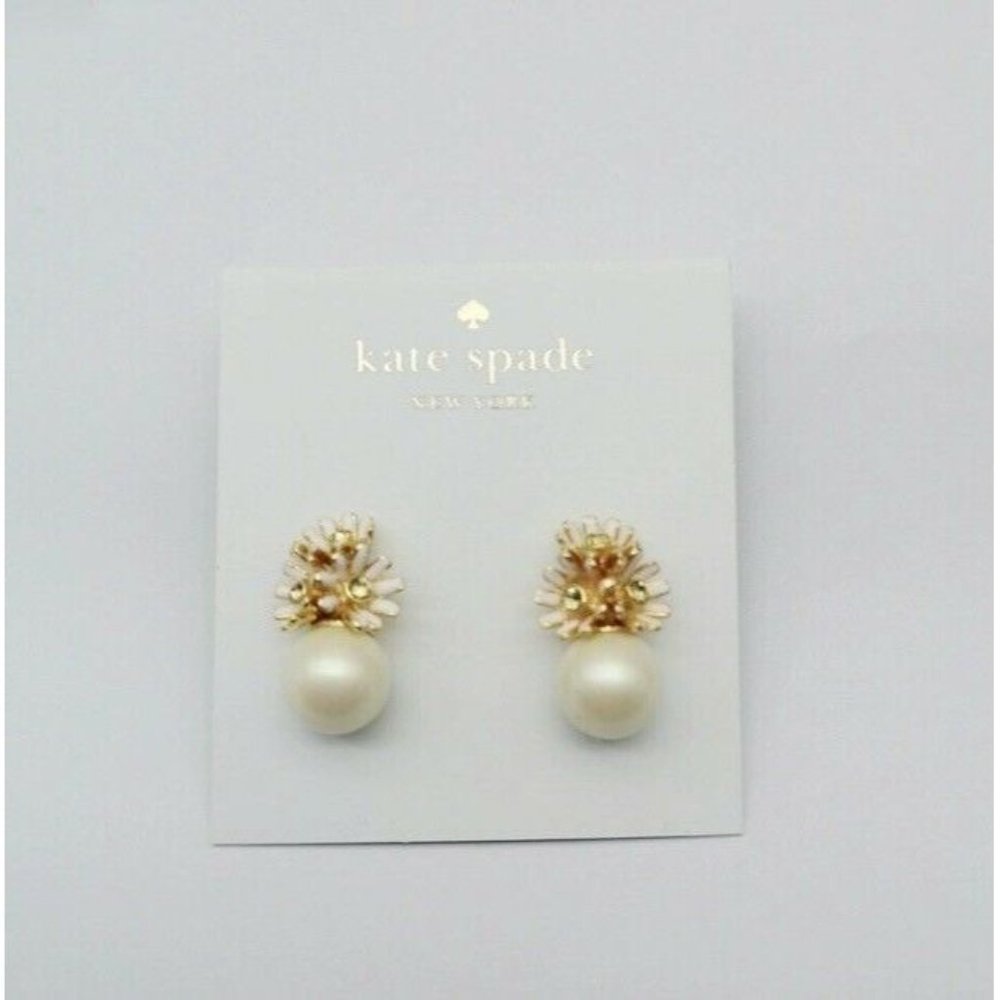 Kate Spade New York Gold-Tone Pearl Flower Stud Earrings